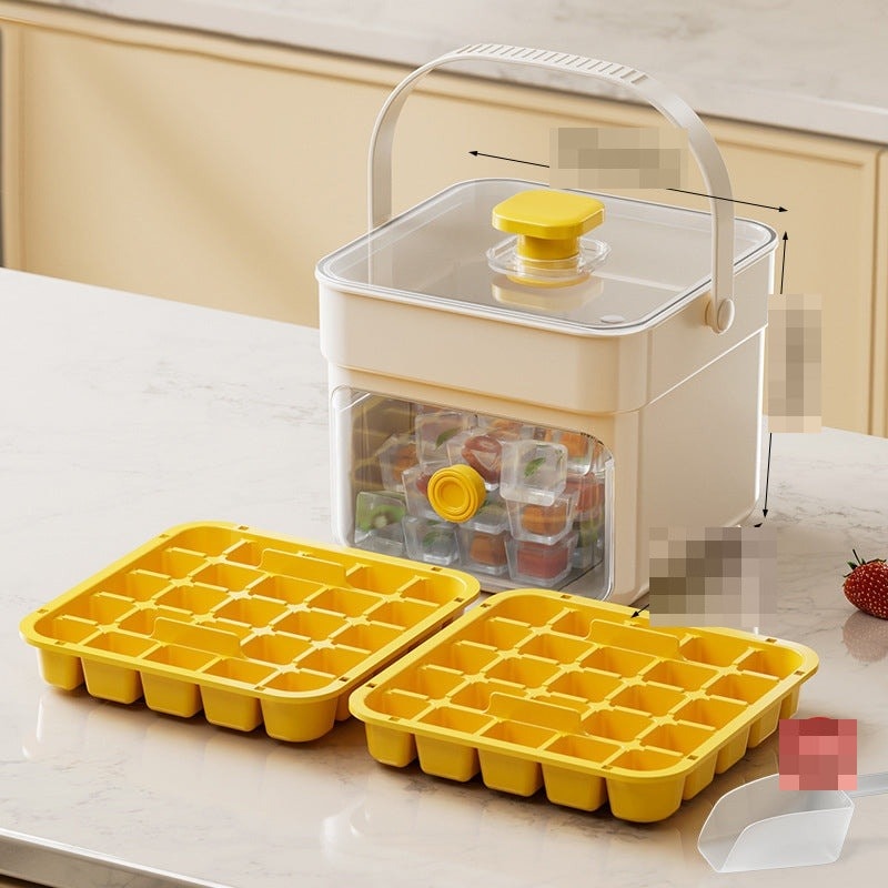 Press Release Ice Cube Tray with Lid and Ice Storage Box with Scoop