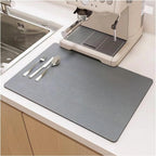 Quick Dry Absorbent Dish Drying Mat with Non Slip Rubber Backing