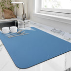 Quick Dry Absorbent Dish Drying Mat with Non Slip Rubber Backing