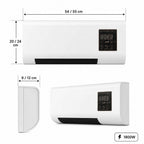 Quiet Wall Mounted Electric Fan Heater with Remote Control and Timer
