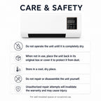 Quiet Wall Mounted Electric Fan Heater with Remote Control and Timer