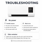 Quiet Wall Mounted Electric Fan Heater with Remote Control and Timer