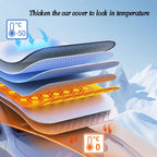 Quilted Half Car Cover Waterproof Roof and Window Protector with Mirror Covers
