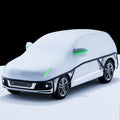 Quilted Half Car Cover Waterproof Roof and Window Protector with Mirror Covers