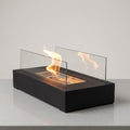Rectangular Bioethanol Tabletop Fire Pit with Tempered Glass Panels