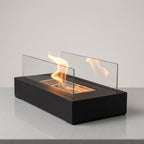Rectangular Bioethanol Tabletop Fire Pit with Tempered Glass Panels