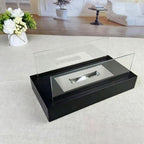 Rectangular Bioethanol Tabletop Fire Pit with Tempered Glass Panels