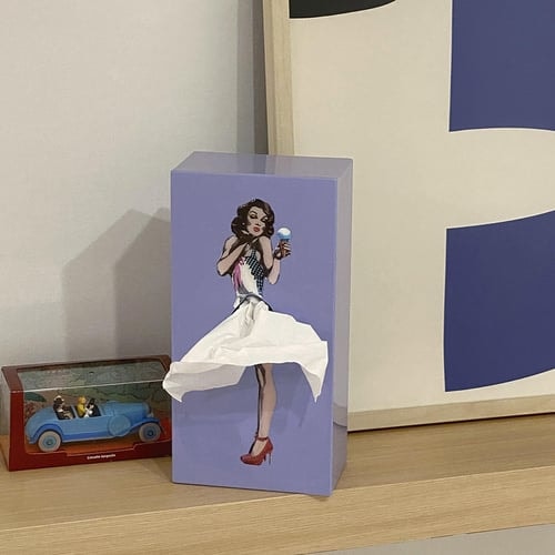 Retro Pin Up Tissue Box Cover Where the Tissue Becomes Her Skirt