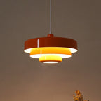 Retro Tiered Metal Pendant Light with Layered Round Shade for Dining Room
