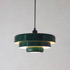Retro Tiered Metal Pendant Light with Layered Round Shade for Dining Room