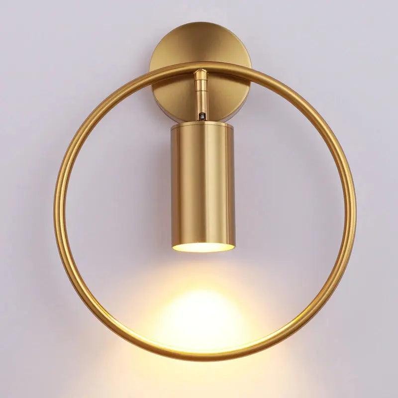 Ring Wall Light with Adjustable Spotlight | Modern Metal Wall Sconce
