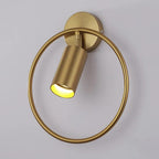 Ring Wall Light with Adjustable Spotlight | Modern Metal Wall Sconce