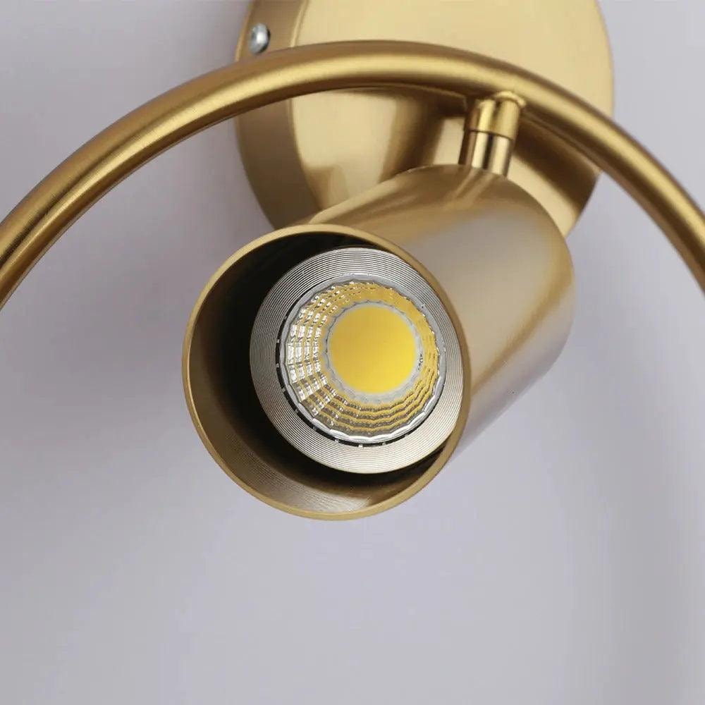 Ring Wall Light with Adjustable Spotlight | Modern Metal Wall Sconce