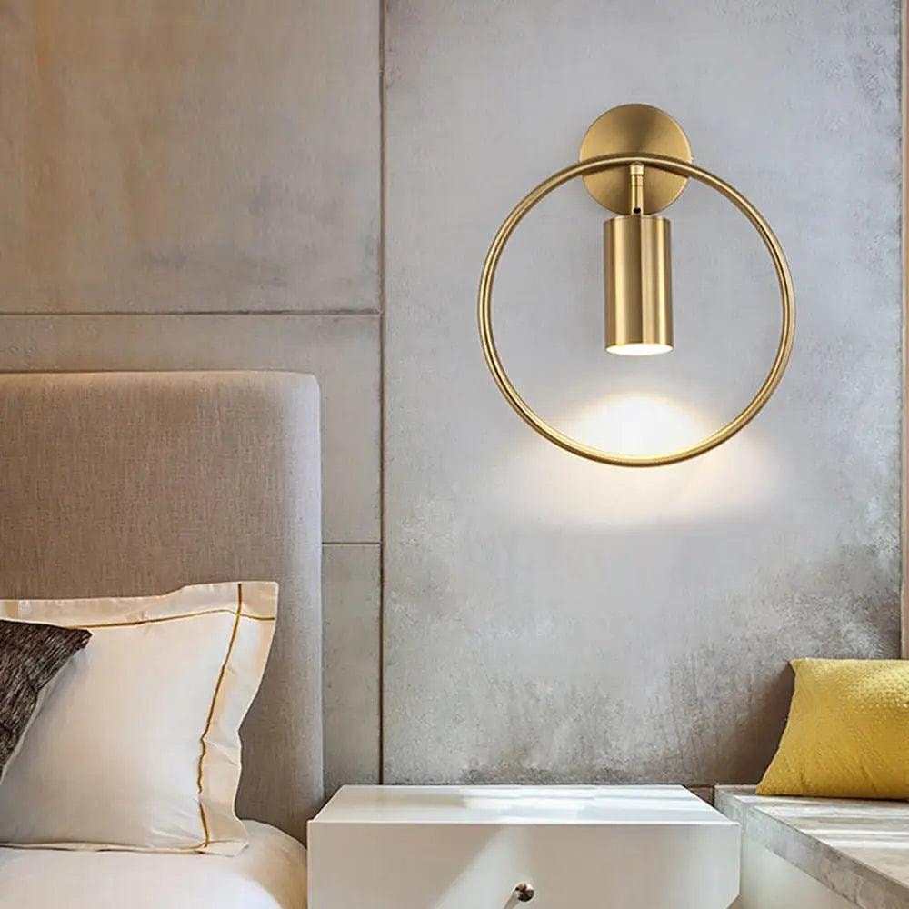 Ring Wall Light with Adjustable Spotlight | Modern Metal Wall Sconce