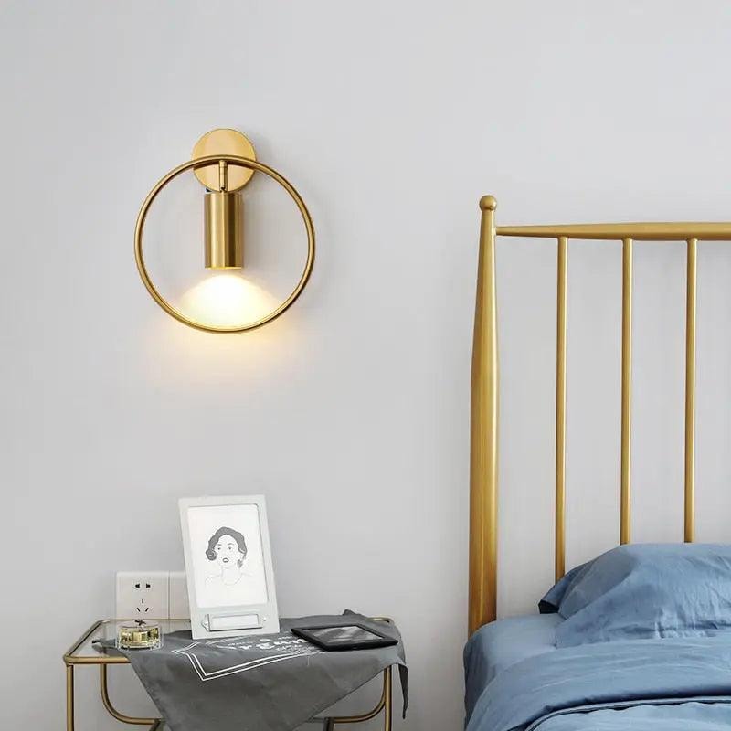 Ring Wall Light with Adjustable Spotlight | Modern Metal Wall Sconce
