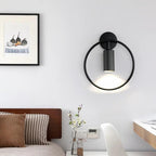 Ring Wall Light with Adjustable Spotlight | Modern Metal Wall Sconce