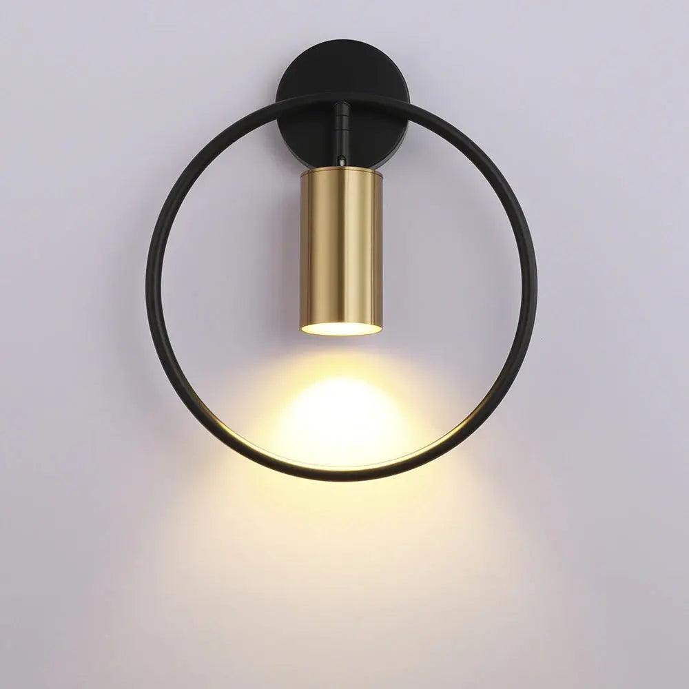 Ring Wall Light with Adjustable Spotlight | Modern Metal Wall Sconce