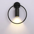 Ring Wall Light with Adjustable Spotlight | Modern Metal Wall Sconce