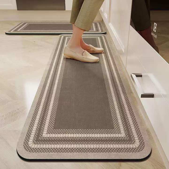 Anti Slip Kitchen Mat Set of Two Absorbent Kitchen Runner and Floor Mat with Rubber Backing for Kitchen Sink | Hallway