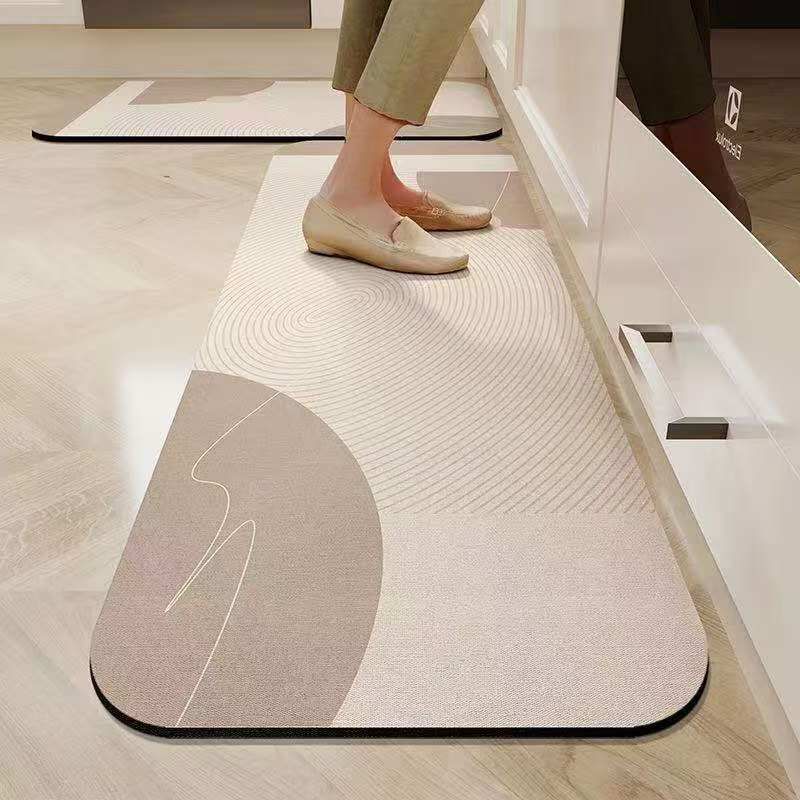 Anti Slip Kitchen Mat Set of Two Absorbent Kitchen Runner and Floor Mat with Rubber Backing for Kitchen Sink | Hallway
