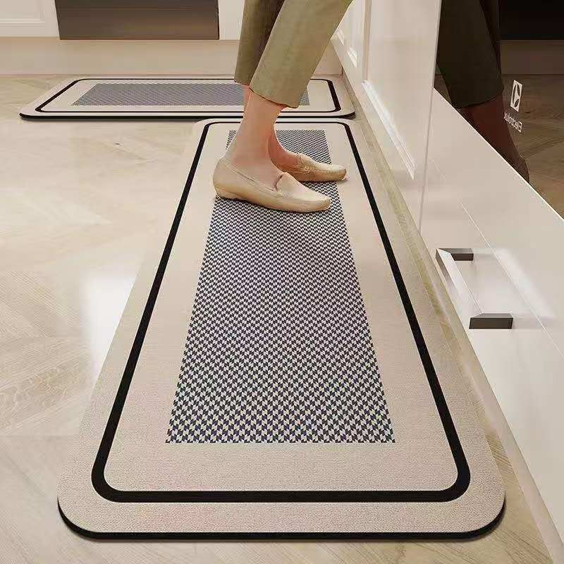 Anti Slip Kitchen Mat Set of Two Absorbent Kitchen Runner and Floor Mat with Rubber Backing for Kitchen Sink | Hallway