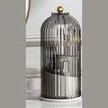 Rotating Makeup Brush Organiser with Dustproof Ribbed Acrylic Lid
