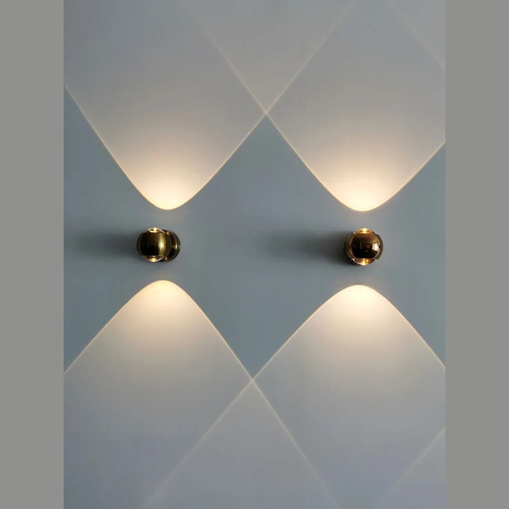Round LED Wall Light with Up and Down Beam | Modern Metal Globe Wall Sconce