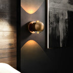 Round LED Wall Light with Up and Down Beam | Modern Metal Globe Wall Sconce