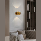 Round LED Wall Light with Up and Down Beam | Modern Metal Globe Wall Sconce
