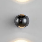 Round LED Wall Light with Up and Down Beam | Modern Metal Globe Wall Sconce