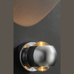 Round LED Wall Light with Up and Down Beam | Modern Metal Globe Wall Sconce