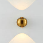 Round LED Wall Light with Up and Down Beam | Modern Metal Globe Wall Sconce