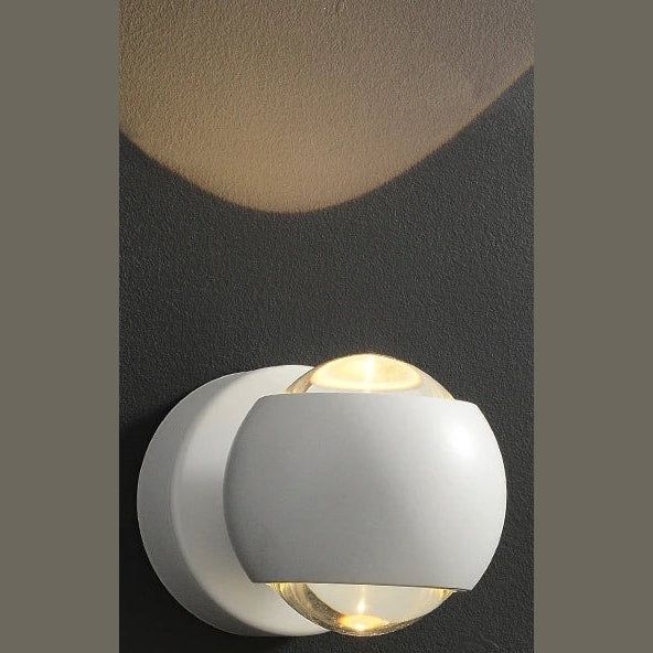 Round LED Wall Light with Up and Down Beam | Modern Metal Globe Wall Sconce