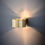Round Metal Wall Light with Up and Down Glow | Modern Drum Wall Sconce