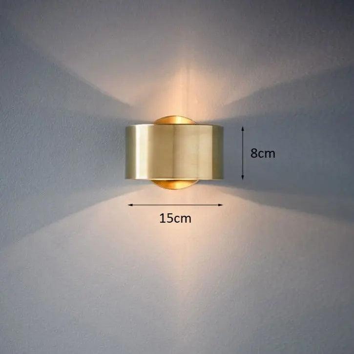 Round Metal Wall Light with Up and Down Glow | Modern Drum Wall Sconce