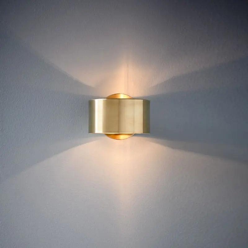 Round Metal Wall Light with Up and Down Glow | Modern Drum Wall Sconce