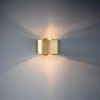 Round Metal Wall Light with Up and Down Glow | Modern Drum Wall Sconce