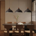 Scandinavian Dome Pendant Light with Wooden Cap for Kitchen Island