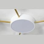 Scandinavian LED Flush Mount Ceiling Light with Wooden Joints and Round Shades