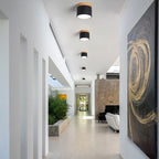 Scandinavian Macaron LED Flush Mount Ceiling Light with Wood Trim for Hallway