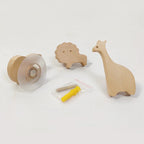 Scandinavian Wooden Animal Wall Hook for Kids Room with Screw or Suction Mount