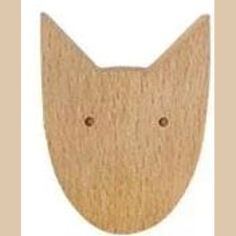 Scandinavian Wooden Animal Wall Hook for Kids Room with Screw or Suction Mount