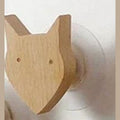 Scandinavian Wooden Animal Wall Hook for Kids Room with Screw or Suction Mount