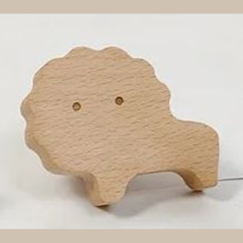 Scandinavian Wooden Animal Wall Hook for Kids Room with Screw or Suction Mount