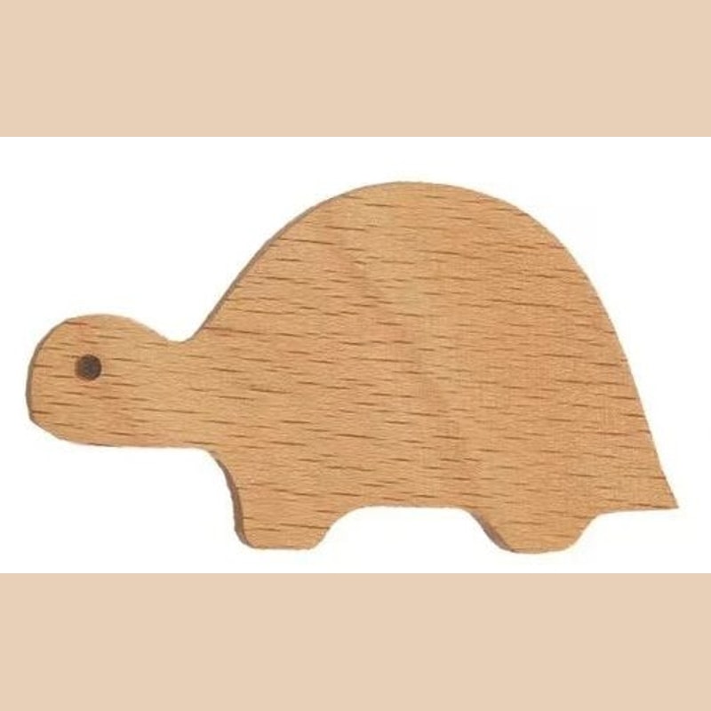 Scandinavian Wooden Animal Wall Hook for Kids Room with Screw or Suction Mount