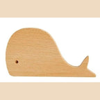 Scandinavian Wooden Animal Wall Hook for Kids Room with Screw or Suction Mount