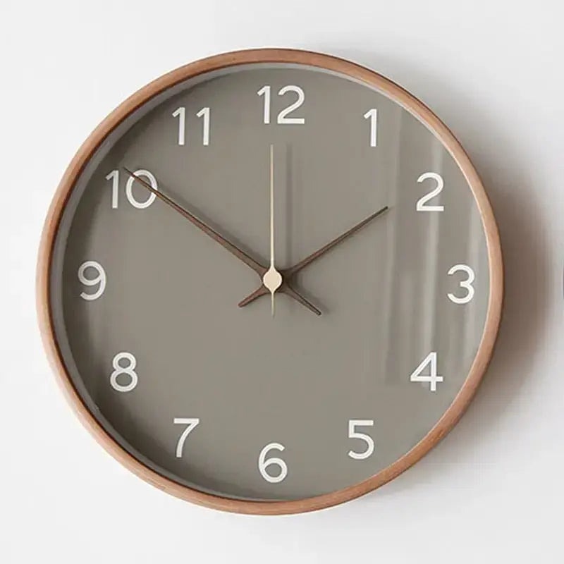 Scandinavian Wooden Wall Clock with Silent Sweep Movement for Living Room