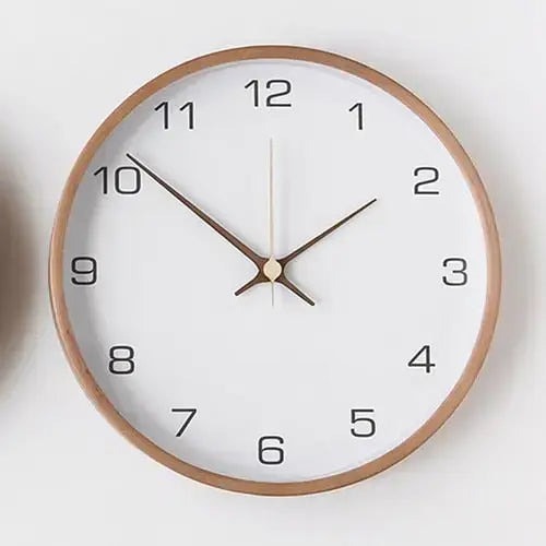 Scandinavian Wooden Wall Clock with Silent Sweep Movement for Living Room