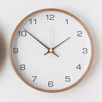 Scandinavian Wooden Wall Clock with Silent Sweep Movement for Living Room