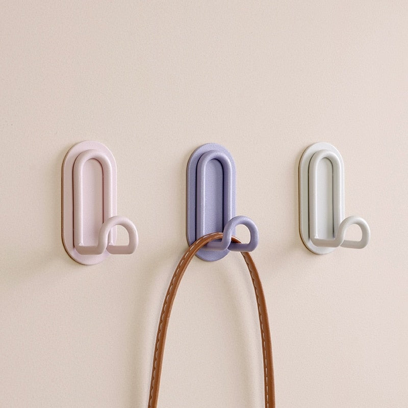 Self Adhesive Metal Wall Hook with Elegant Loop Design for Bathroom Towels